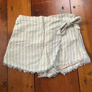 Blue and cream striped summer skort, size S